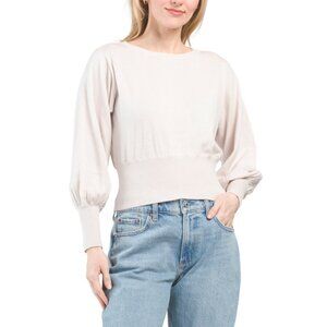 COLORUSH MILK Cotton Silk And Cashmere Blend Prague Balloon Sweater